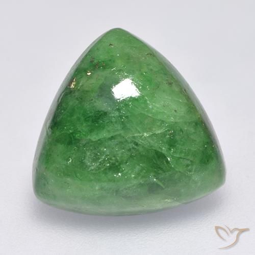 8.51ct 天然 绿色 沙弗莱石榴石, 胖三角形, 半透明