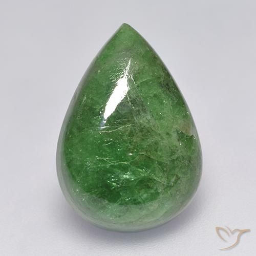 10.68ct 天然 铬绿 沙弗莱石榴石, 梨形, 半透明