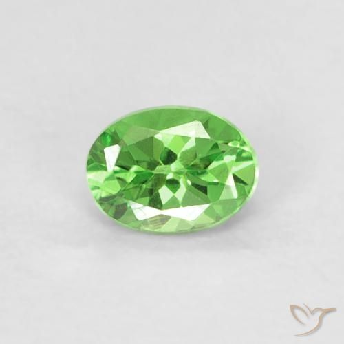 0.22ct 天然 充满活力的绿色 沙弗莱石榴石, 椭圆形, VVS