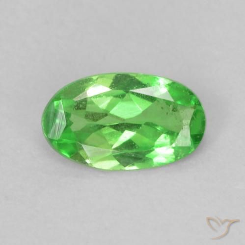 0.22ct 天然 亮绿色 沙弗莱石榴石, 椭圆形, VS