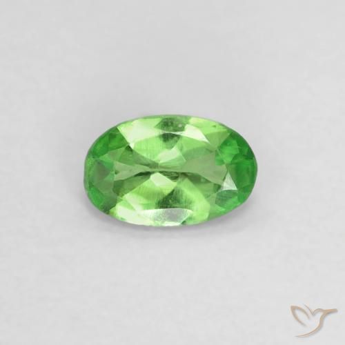 0.21ct 天然 亮绿色 沙弗莱石榴石, 椭圆形, VVS