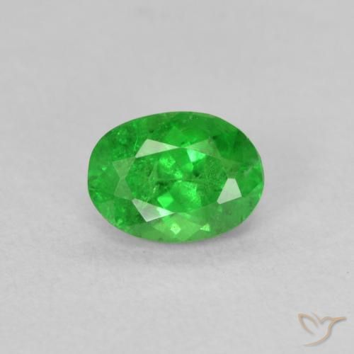0.98ct 天然 荧光绿色 沙弗莱石榴石, 椭圆形, SI
