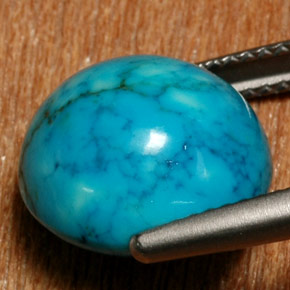 8.98克拉天然绿松石，椭圆形切割，12.6×12.5毫米，不透明