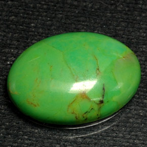 6.57克拉天然绿色绿松石，椭圆形切割，18.1×13.1毫米，不透明