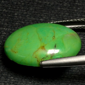 6.57克拉天然绿色绿松石，椭圆形切割，18.1×13.1毫米，不透明