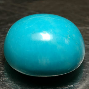 12.16克拉天然绿松石，椭圆形切割，14.5×12.8毫米，不透明