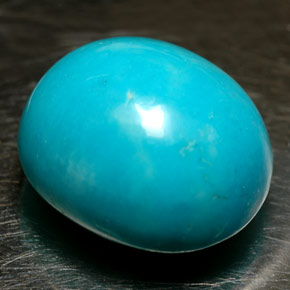 12.16克拉天然绿松石，椭圆形切割，14.5×12.8毫米，不透明