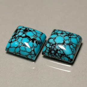 天然绿松石，方形，8.1×8毫米，不透明