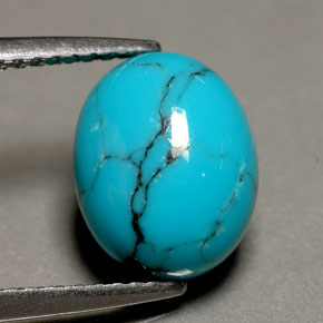 1.93克拉天然绿松石，椭圆形切割，10.1×8.1毫米，不透明