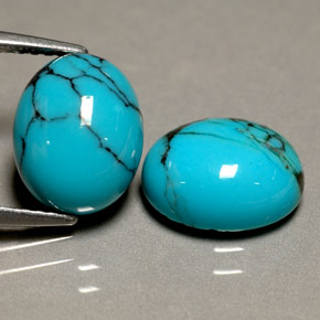 克拉天然绿松石，椭圆形切割，不透明