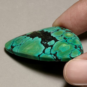 31.36克拉天然绿色绿松石，异形，40.7×22.9毫米，不透明