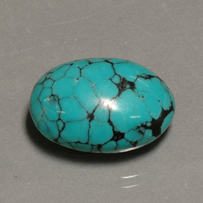 12.98克拉天然绿松石，椭圆形切割，18.5×13.4毫米，不透明