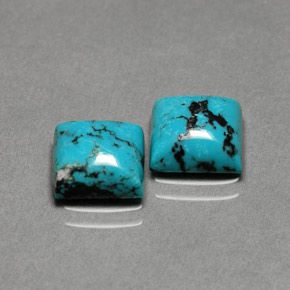 天然绿松石，方形，8×7.9毫米，不透明