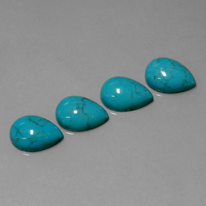 天然绿松石，梨形，10×7.1毫米，不透明