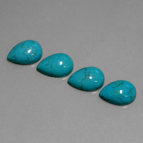天然绿松石，梨形，10×7.1毫米，不透明