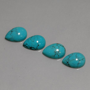 天然绿松石，梨形，10×7.1毫米，不透明