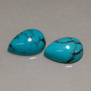 天然绿松石，梨形，10×7毫米，不透明