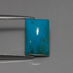 3.38克拉天然绿松石，长方形切工，12×8毫米，不透明