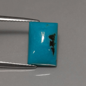 3.47克拉天然绿松石，长方形切工，12×8.1毫米，不透明