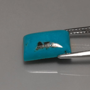 3.47克拉天然绿松石，长方形切工，12×8.1毫米，不透明