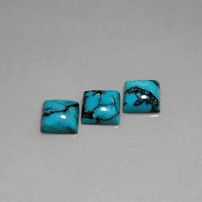 天然绿松石，方形，8.2×8.2毫米，不透明