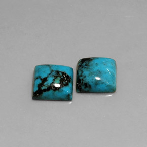 天然绿松石，方形，8×7.9毫米，不透明