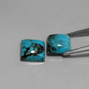 天然绿松石，方形，8×7.9毫米，不透明