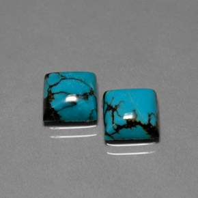 天然绿松石，方形，8.2×8毫米，不透明