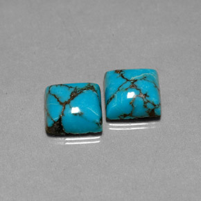 天然绿松石，方形，8.1×8毫米，不透明