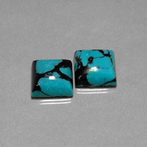 天然绿松石，方形，8.1×8.1毫米，不透明
