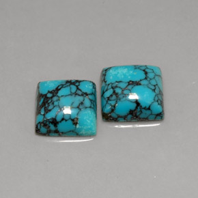 天然绿松石，方形，8×8毫米，不透明