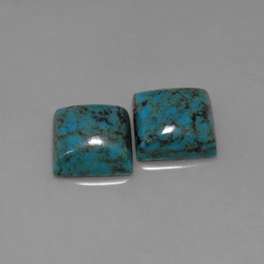 天然绿松石，方形，8.1×8.1毫米，不透明
