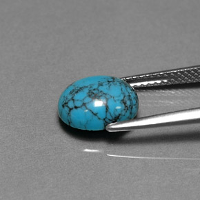 1.91克拉天然绿松石，椭圆形切割，10×8.1毫米，不透明