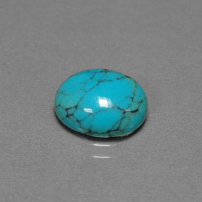 1.93克拉天然绿松石，椭圆形切割，10×8毫米，不透明