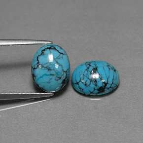 克拉天然绿松石，椭圆形切割，不透明