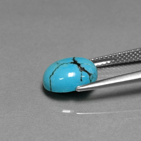 1.87克拉天然绿松石，椭圆形切割，不透明