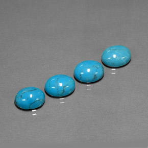 天然绿松石，椭圆形切割，10.1×8.2毫米，不透明
