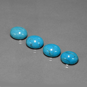 天然绿松石，椭圆形切割，10.1×8.2毫米，不透明