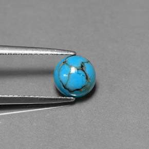 0.96克拉天然绿松石，圆形切割，不透明