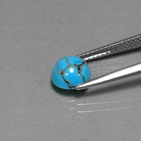 0.96克拉天然绿松石，圆形切割，不透明