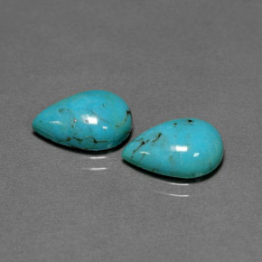 天然绿色绿松石，梨形，12×8.1毫米，不透明