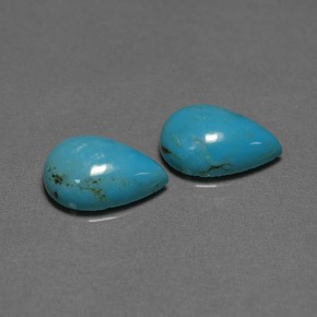 天然绿松石，梨形，12×8.1毫米，不透明