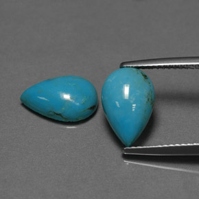 天然绿松石，梨形，12×8.1毫米，不透明