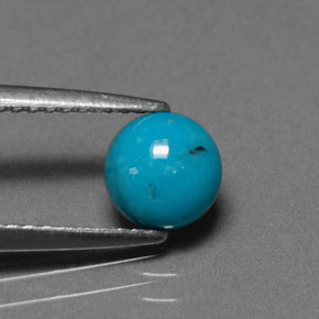 0.78克拉天然绿松石，圆形切割，不透明