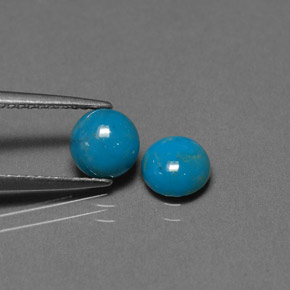 克拉天然绿松石，圆形切割，不透明