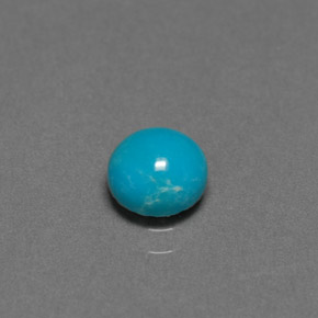 0.75克拉天然绿松石，圆形切割，5.98毫米，不透明