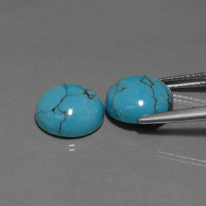 克拉天然绿松石，圆形切割，不透明