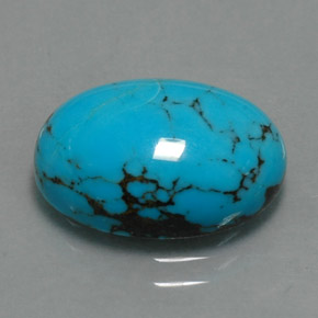 3.84克拉天然绿松石，椭圆形切割，14.1×10.2毫米，不透明