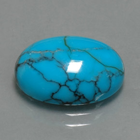 4.52克拉天然绿松石，椭圆形切割，14.1×10.1毫米，不透明