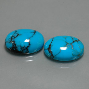 天然绿松石，椭圆形切割，14.1×10.1毫米，不透明